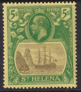 Sc# 91 St. Helena 1922-27 KGV Badge of Colony 5/ issue MNH Wmk 4 CV $72.00