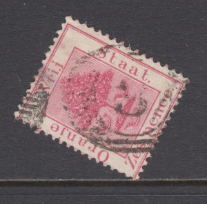 Orange Free State SG 6 used. 1868 6p rose carmine, good Numeral 3 cancel, thin