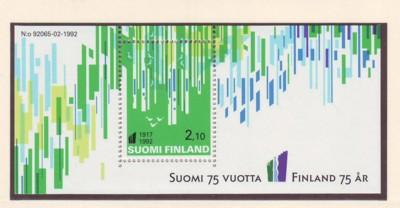 Finland Sc 897 1992 75th anniv Independence stamp sheet NH