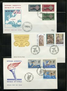 GREEK CYPRUS  LOT OF 20  OFFICIAL CACHETED FIRST DAY COVERS 