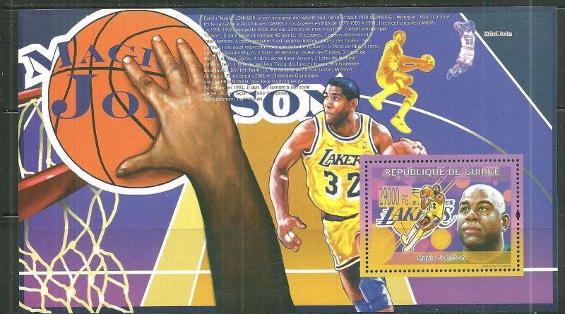 Guinea MNH S/S Magic Johnson Basketball #2 2009