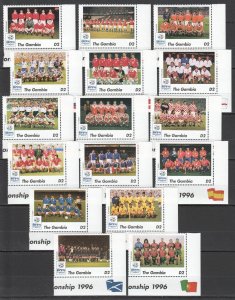 O0388 Gambia Sport Football Uefa Euro 96 England All Teams ! Full Big Set Mnh