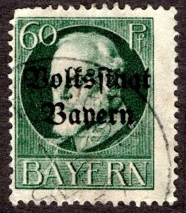 1919, Germany Bavaria 60pf, Used, Sc 147