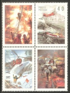 CANADA Sc# 1333a MNH FVF 4-Block Emergency Services Police