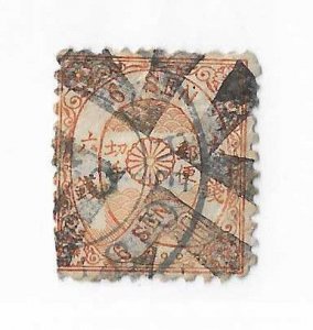 Japan Sc #44 6sen orange used with cork cancel FVF