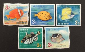 Ryukyu Islands 1966-67 #151-55, Wholesale lot of 5, MNH, CV $7.75