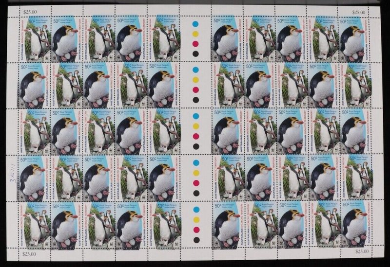 AUSTRALIA ANTARCTIC TERR 2007 Penguins set Full sheets. MNH **. Retail $410.