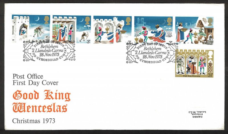 Great Britain CHRISTMAS (1973) FDC