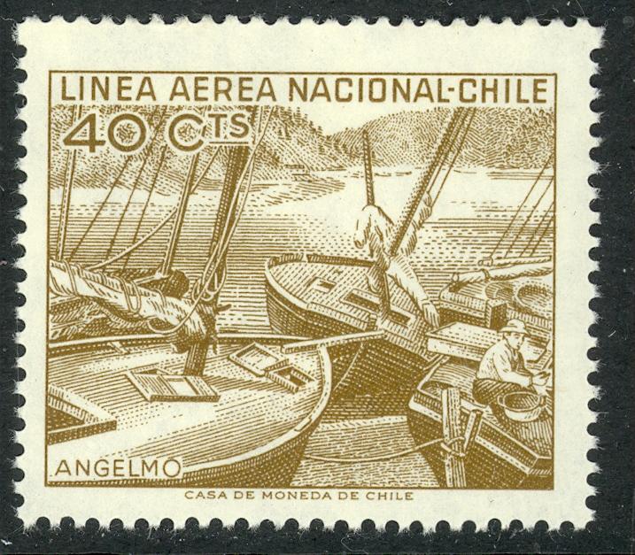 CHILE 1965 FISHING BOATS Airmail Issue Scott No C260 MNH