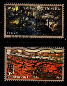 #4787 - 4787 Civil War Pair  (Off Paper)- Used