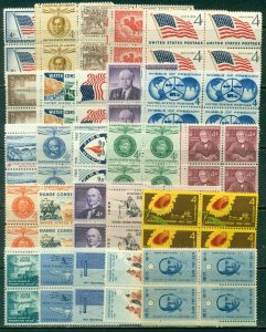 25 DIFFERENT SPECIFIC 4-CENT BLOCKS OF 4, MINT, OG, NH, GREAT PRICE! (13)