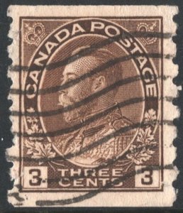 Canada SC#129 3¢ King George V Coil Single (1918) Used