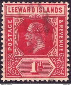 LEEWARD ISLANDS 1912 KGV 1d Red SG48 Used