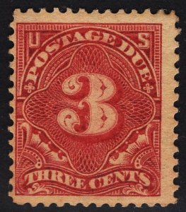 US# J40 3c Deep Claret Postage Due MINT Hinged SCV $100