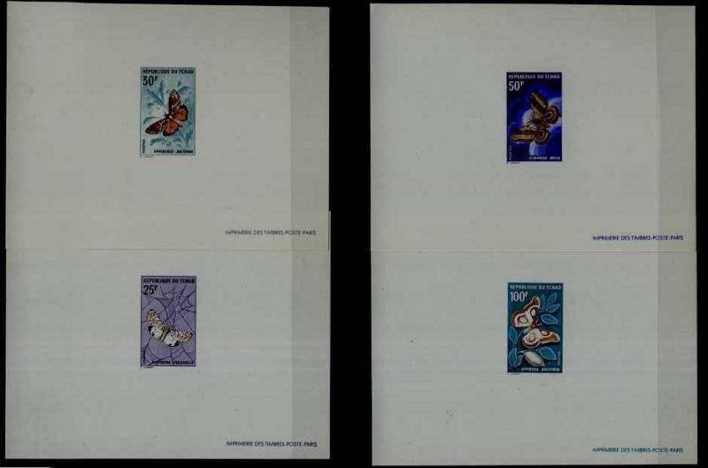 Chad 159-62, 4 MNH epruve sheets Butterflies