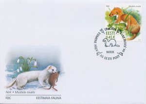 Estonia 2013 FDC Fauna Stamps Weasel Weasels Wild Animals Mammals 1v Set