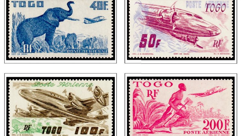 COLOR PRINTED TOGO 1897-1956 STAMP ALBUM PAGES (26 illustrated pages)