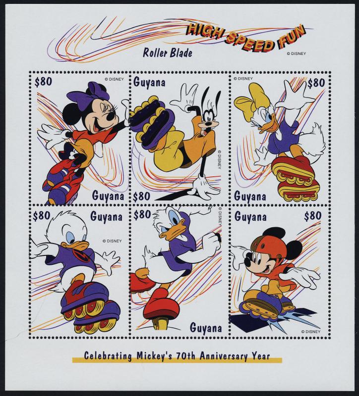 Guyana 3367 MNH Disney, Sporting Activities, Roller Blade