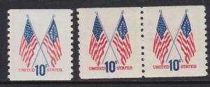 US 1519 Flags Single & Pair MNH