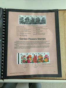 USPS Souvenir Page Scott 2829-2833, 1994 garden flower  stamps