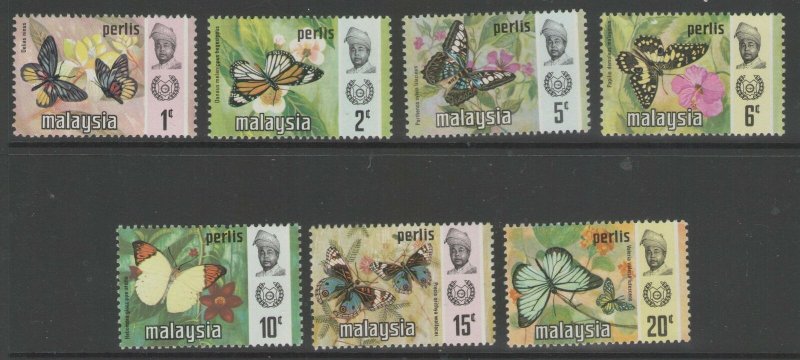 MALAYA PERLIS SG48/54 1971 BUTTERFLIES MNH