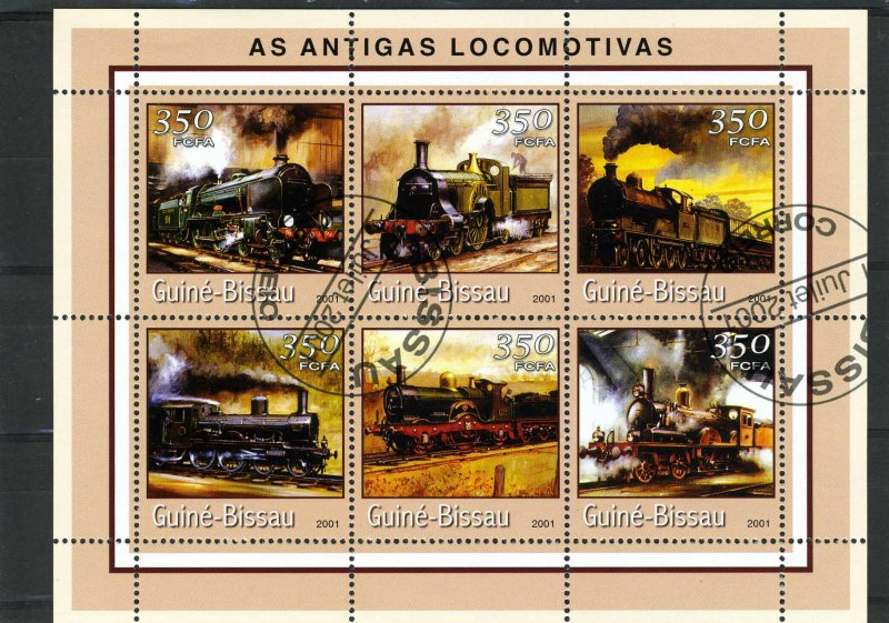 Guinea-Bissau 2001 STEAM TRAINS Sheet fine used Perforated VF