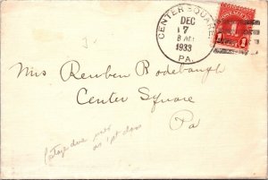1933 - 1c Stamp - Center Square, PA - F60896