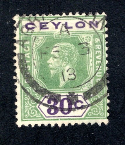 Ceylon #208,  F/VF, Used,, CV $3.75 ....  1290175