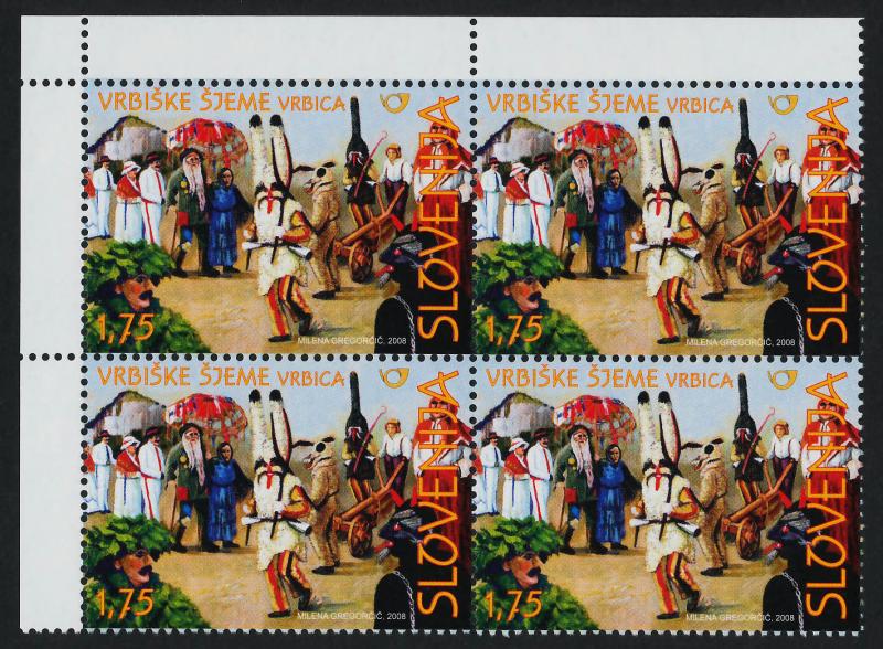 Slovenia 745 TL Block MNH Vrbica Carnival Masks, Costumes