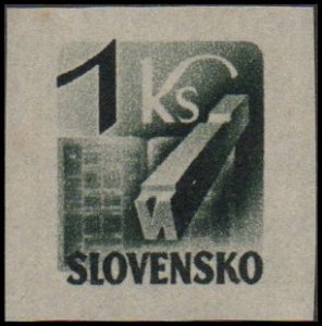 Slovakia P35 - Mint-NH - 1k Printing Type Block N (1943) (cv $0.55)