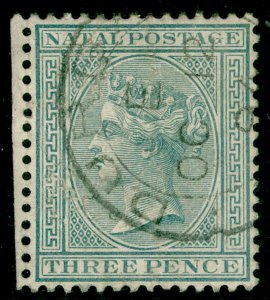 SOUTH AFRICA - Natal SG101, 3d grey, USED. PERFIN. WMK CA