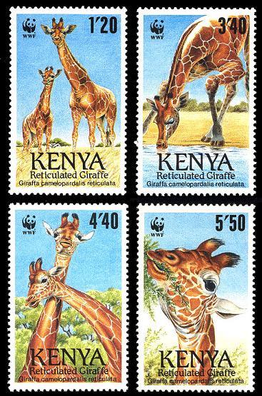 Kenya WWF Reticulated Giraffe 4v SG#501/04 SC#491-94 MI#481-84