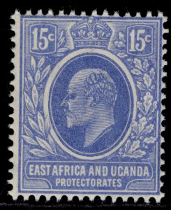 EAST AFRICA and UGANDA EDVII SG39, 15c bright blue, NH MINT. Cat £32.