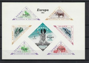 1961 Imperf Lundy Europa Mint Never Hinged Stamps Sheet Ref 28656