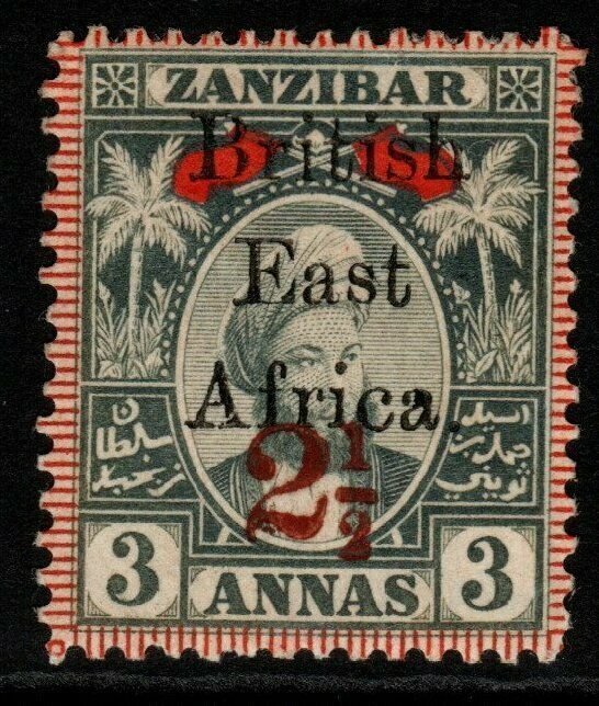 BRITISH EAST AFRICA SG90 1897 2½ on 3a GREY & RED MTD MINT