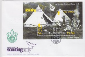 Isle of Man -  2007,  Scouting,  Miniature Sheet,  on FDC