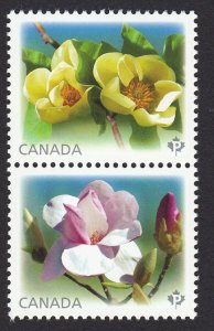 MAGNOLIA = ESKIMO and YELLOW BIRD = Canada 2013 #2621i MNH pair fr SS