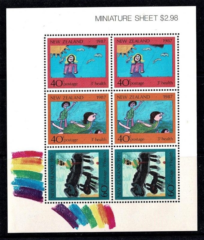 New Zealand 1987 Children's Health - Paintings Minisheet MNH