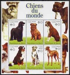 BENIN - 2002 - World of Dogs - Perf 6v Sheet - M N H - Private Issue