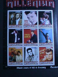 AFGANISTAN-2000 FAMOUS MOVIES STARS & SINGERS OF THE WORLD  MNH: SHEET-VF