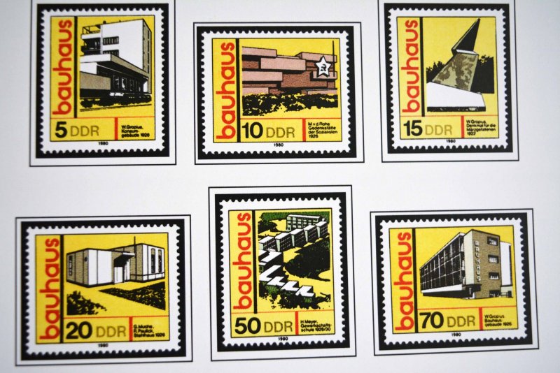 COLOR PRINTED EAST GERMANY DDR/GDR 1949-1990 STAMP ALBUM PAGES (334 ill. pages)