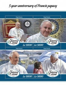 Sierra Leone - 2018 Pope Francis - 4 Stamp Sheet - SRL18016a