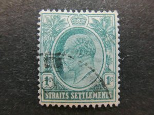 A4P60F164 Malaysia Straits Settlements 1904-10 WMK Mult Crown CA 1c used-