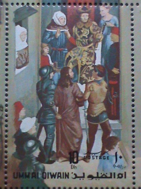 UMM AL QIWAIN -AIRMAIL STAMP THE PASSION OF CHRIST BY HANS MEMLING-MNH SHEET