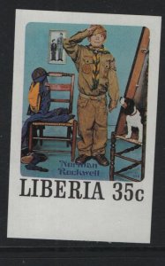 LIBERIA, 857i  MNH IMPERF,  SCOUTING, NORMAN ROCKWELL