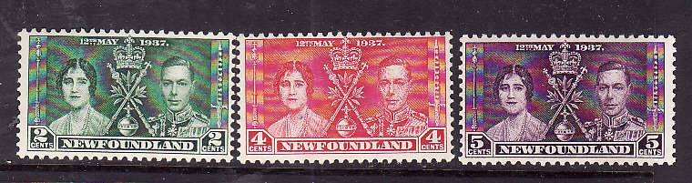 Newfoundland-Sc#230-2- id7-unused NH KGVI-Omnibus set-Coronation-1937-