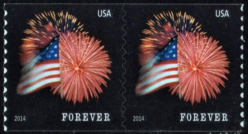 SC#4868 Forever Star Spangled Banner Coil Pair (2014) SA