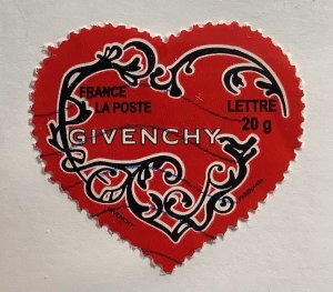 France 2007 Scott 3273 used - Valentine's day, Heart Givenchy