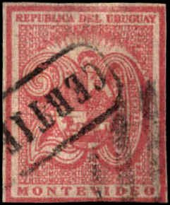 Uruguay #33, Incomplete Set, 1866, Used