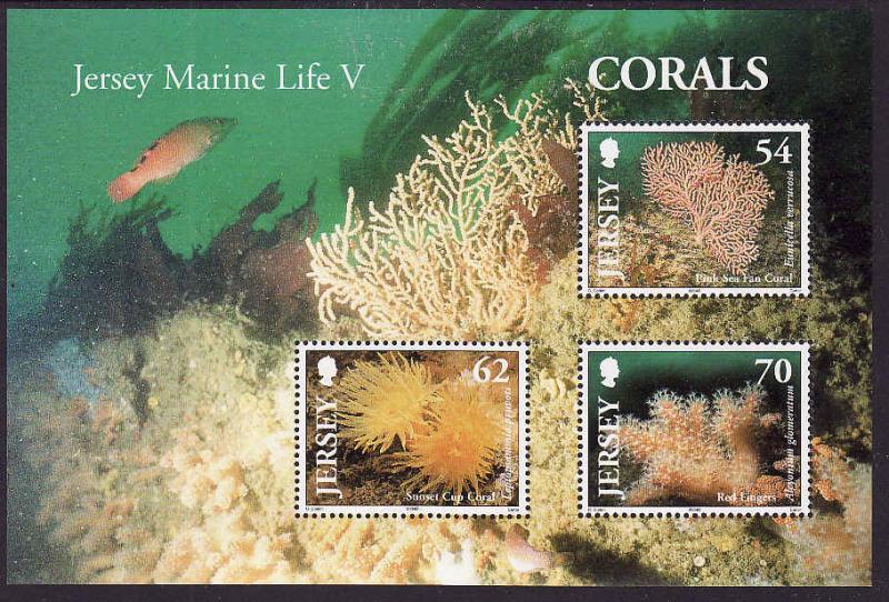 Jersey-SC#1143a-sheet of 3-unused-NH-Marine Life V-Corals-